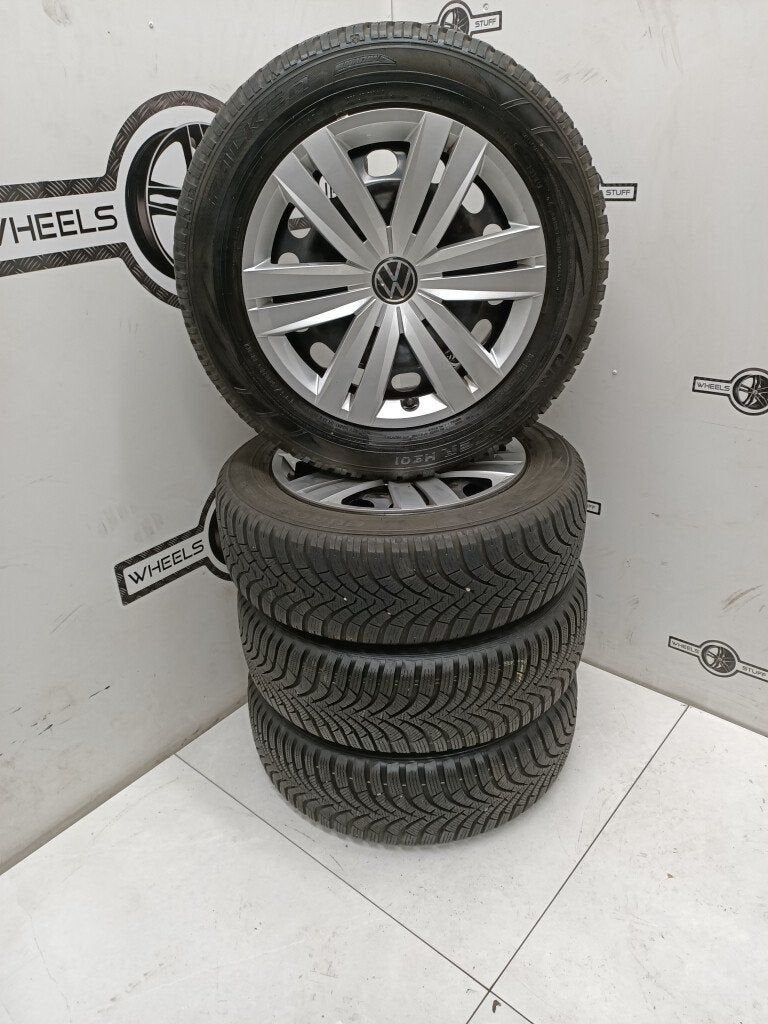 VW T-Cross 16 inch staal velgen met  winterbanden 5x100, Ophalen, Gebruikt, 16 inch, Banden en Velgen