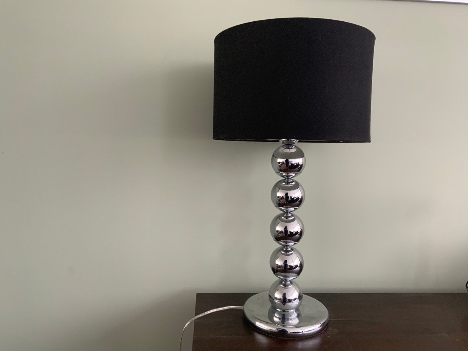 Zwart/zilver tafel lamp, Zilver, Ophalen of Verzenden, Zo goed als nieuw