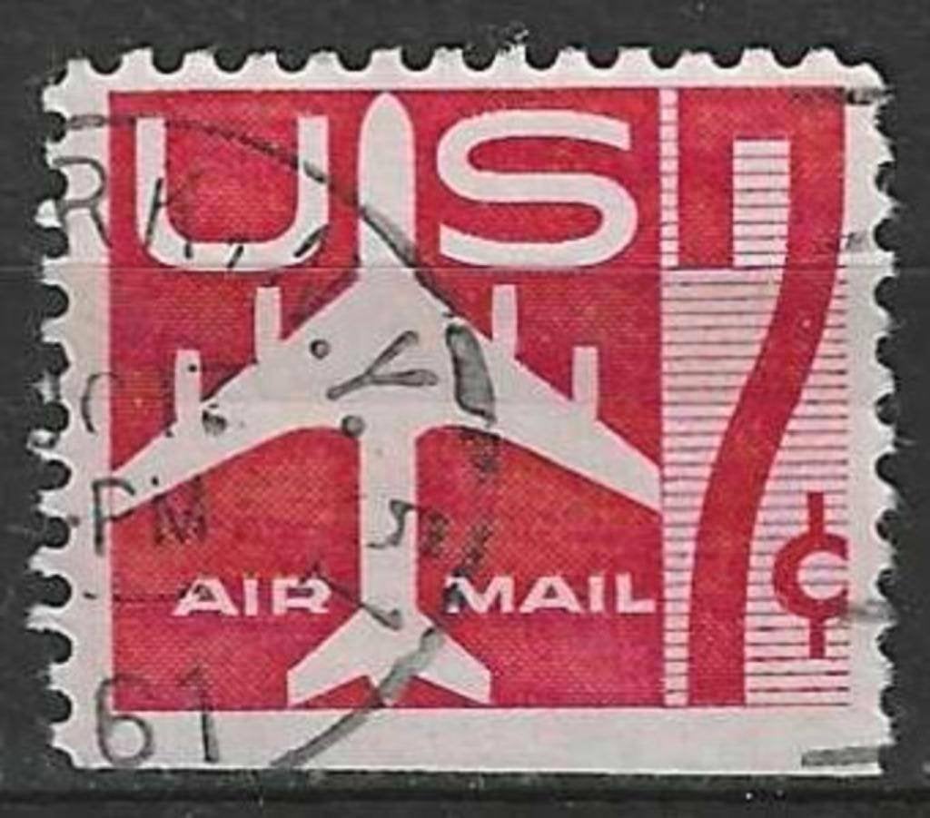 USA 1958/1960 - Yvert 51 PA O - Getekend vliegtuig (ST), Verzenden, Gestempeld, Noord-Amerika