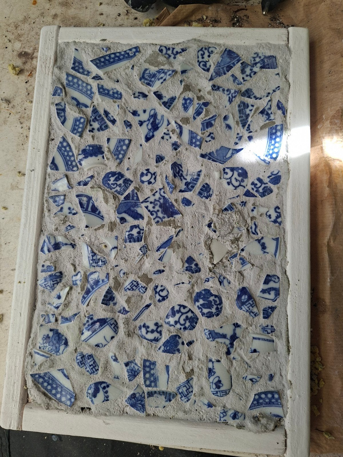 blad gemaakt van gebruikte kopjes, Ophalen, Nieuw, Rechthoek