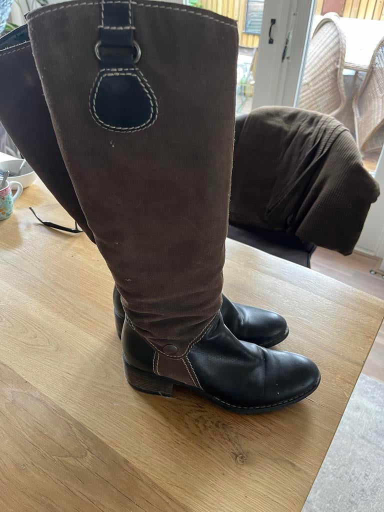 Bruine en zwarte laarzen, Hoge laarzen, Bruin, Ophalen of Verzenden, Gedragen