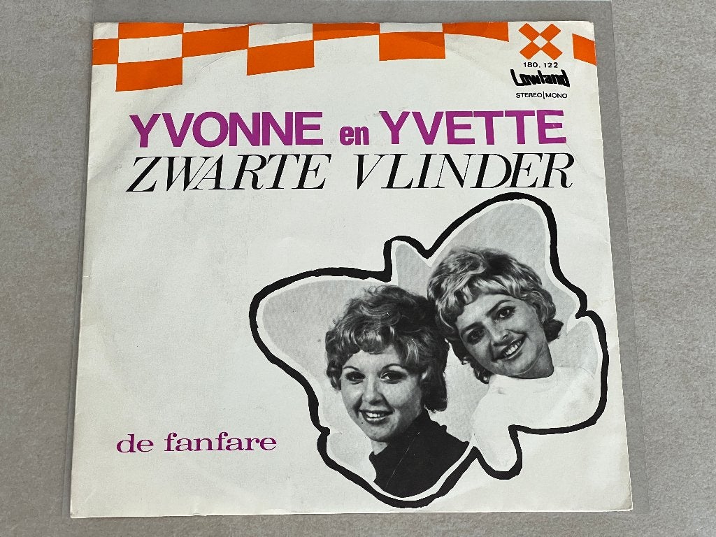 Collectors Item: Yvonne en Yvette - De Zwarte Vlinder (1971), Originele persing, 7 inch, Ophalen of Verzenden, Zo goed als nieuw