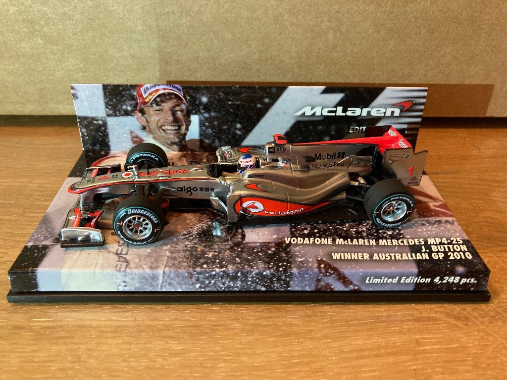✅ Jenson Button 1:43 Winner Australian GP 2010 Mclaren F1, Verzamelen, Ophalen of Verzenden, Nieuw, Formule 1
