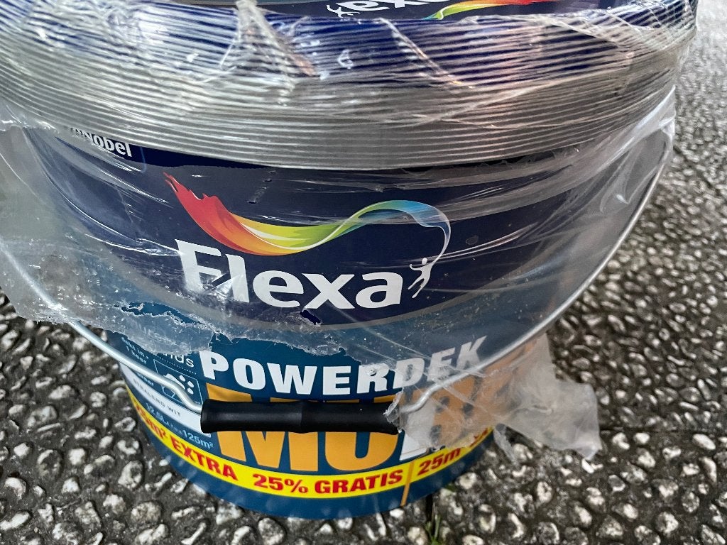 Flexa Powerdek 12,5 liter + 25%, Wit, Nieuw, Ophalen of Verzenden, Verf