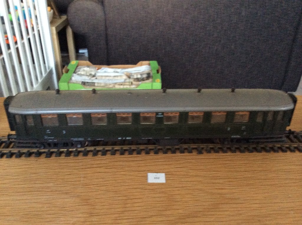 Roco groen NS-rijtuig 3e klas - vintage modelspoor, Hobby en Vrije tijd, Gebruikt, Gelijkstroom, Wagon, Ophalen of Verzenden