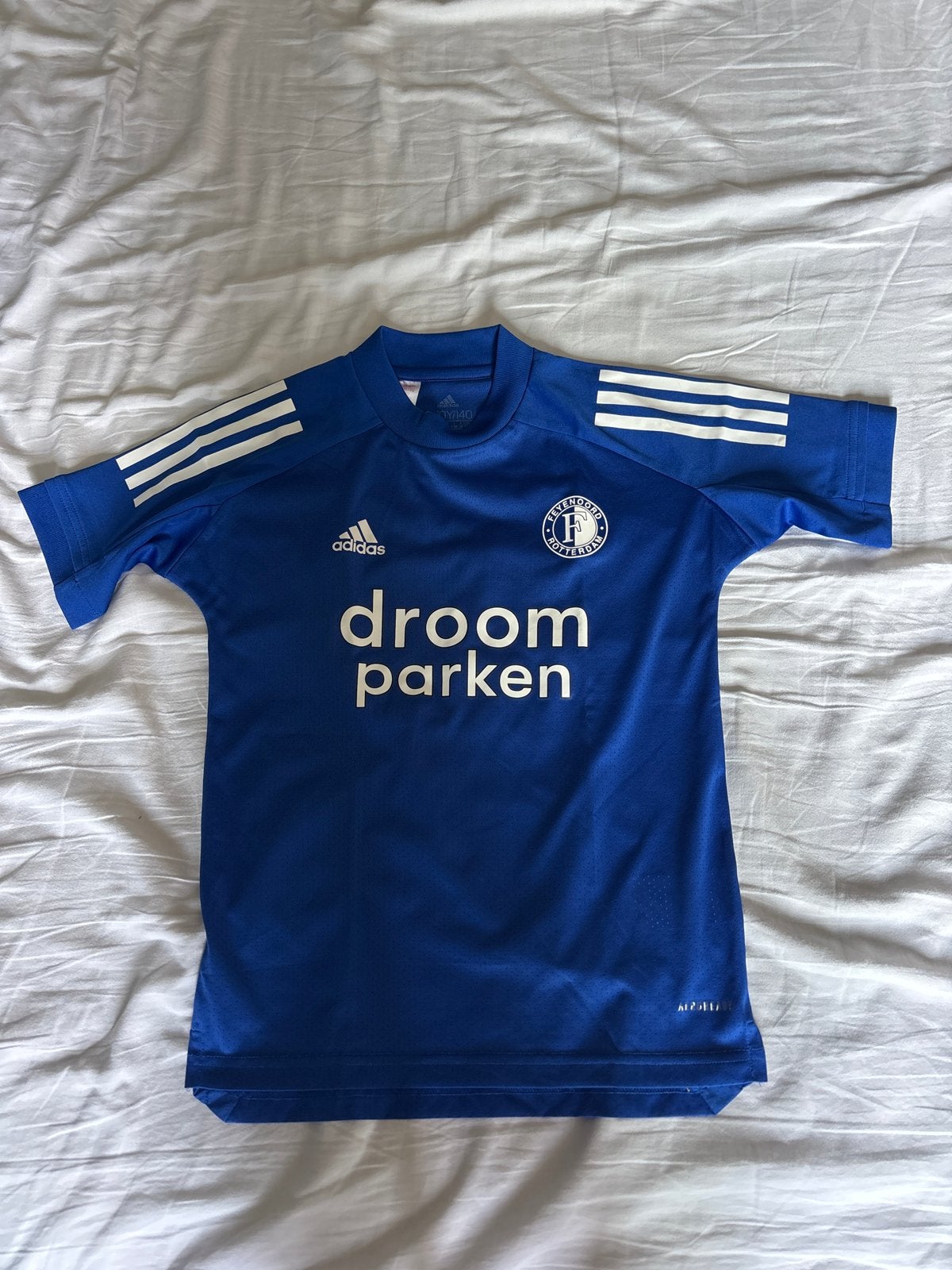 Adidas feyenoord voetbalshirt maat 140 - Blauw, Ophalen of Verzenden, Gebruikt, Jongen of Meisje, Sport- of Zwemkleding