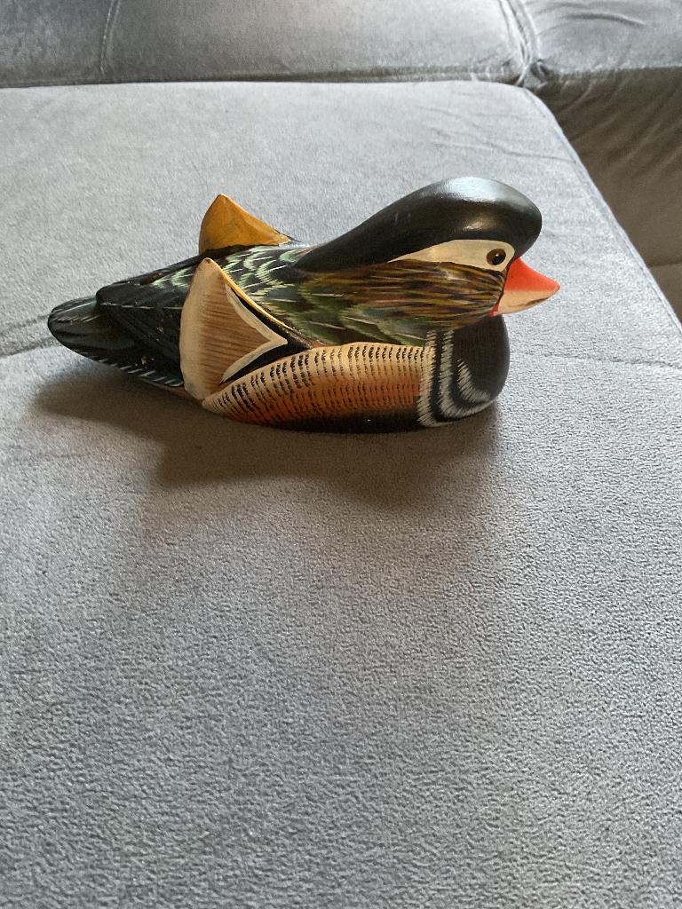 Houten handbeschilderde lokeend, Antiek en Kunst, Ophalen of Verzenden