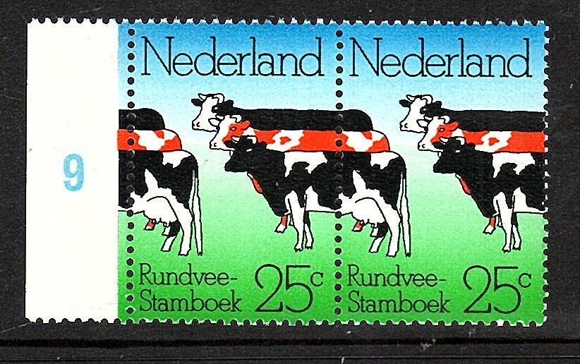 Nvph 1052 paartje koeien 1974 postfris zie scan 214, Postzegels en Munten, Ophalen of Verzenden, Na 1940, Postfris