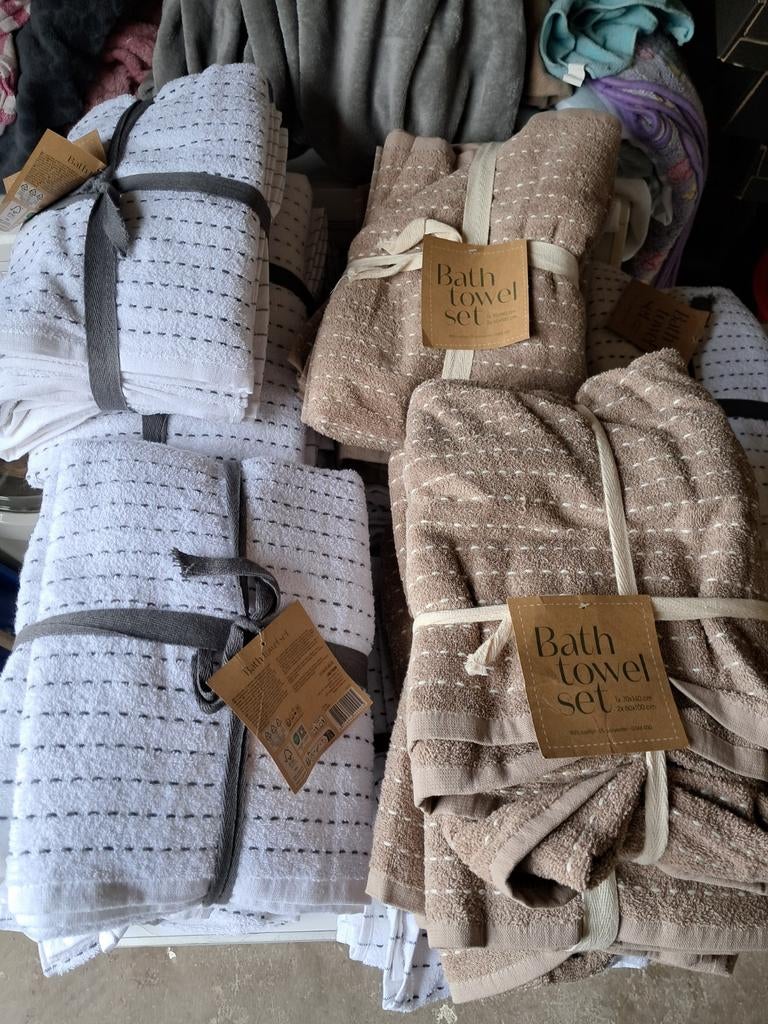 10 bath towel set, Ophalen, Nieuw, Wit