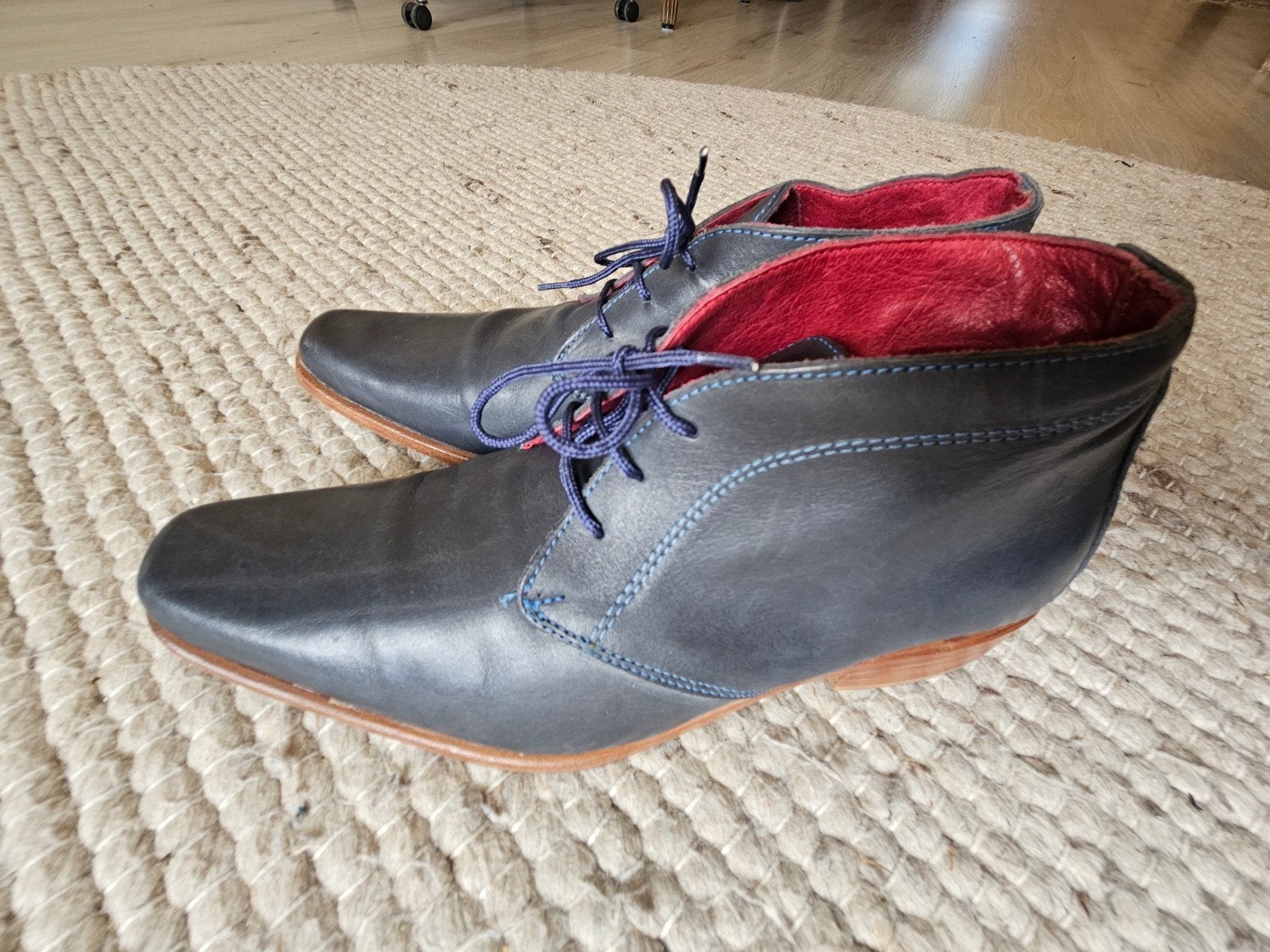 Battistella Leren Enkellaarsjes Maat 42, Blauw, Boots, Battistelia, Ophalen of Verzenden