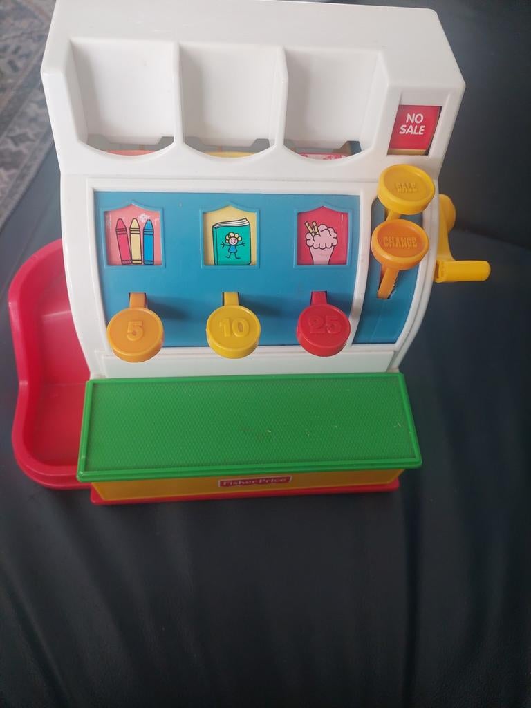 Fisher Price kassa met 2 muntjes, Ophalen of Verzenden, Speelset