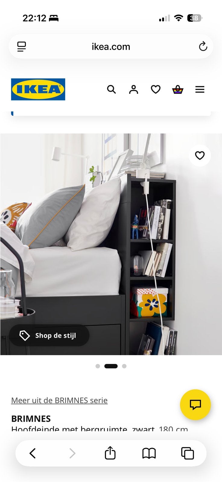 Brimnes hoofdbord, Huis en Inrichting, Slaapkamer | Bedden, Ophalen, Tweepersoons, Hout, 180 cm