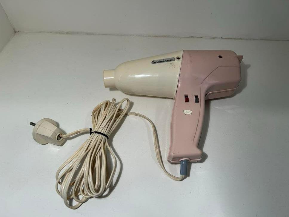 Vintage Moulinex Föhn - Roze/Wit - Jaren '70 Design, Ophalen of Verzenden, Gebruikt, Haarverzorging