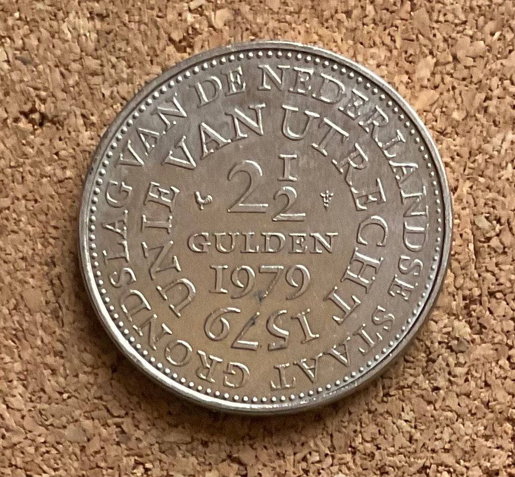 Nederland 2½ gulden 1979 400th Anniversary Union of Utrecht, Ophalen of Verzenden, Koningin Juliana, 2½ gulden, Losse munt