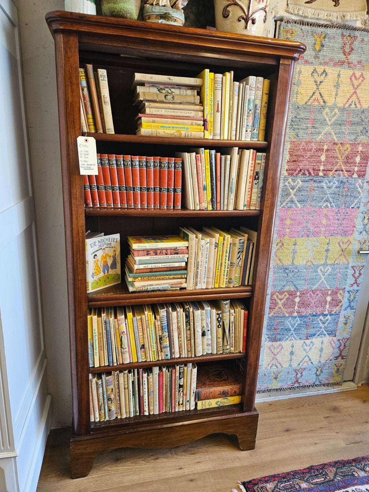 Antieke mahonie biedermeier boekenkast, Met plank(en), Antiek, 50 tot 100 cm, Glas