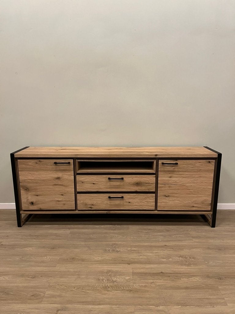 Stoer Henders & Hazel Metalo Dressoir 210 cm Eikenhout, Huis en Inrichting, 1 of 2 laden, Nieuw, Industrieel, Modern, Ophalen of Verzenden