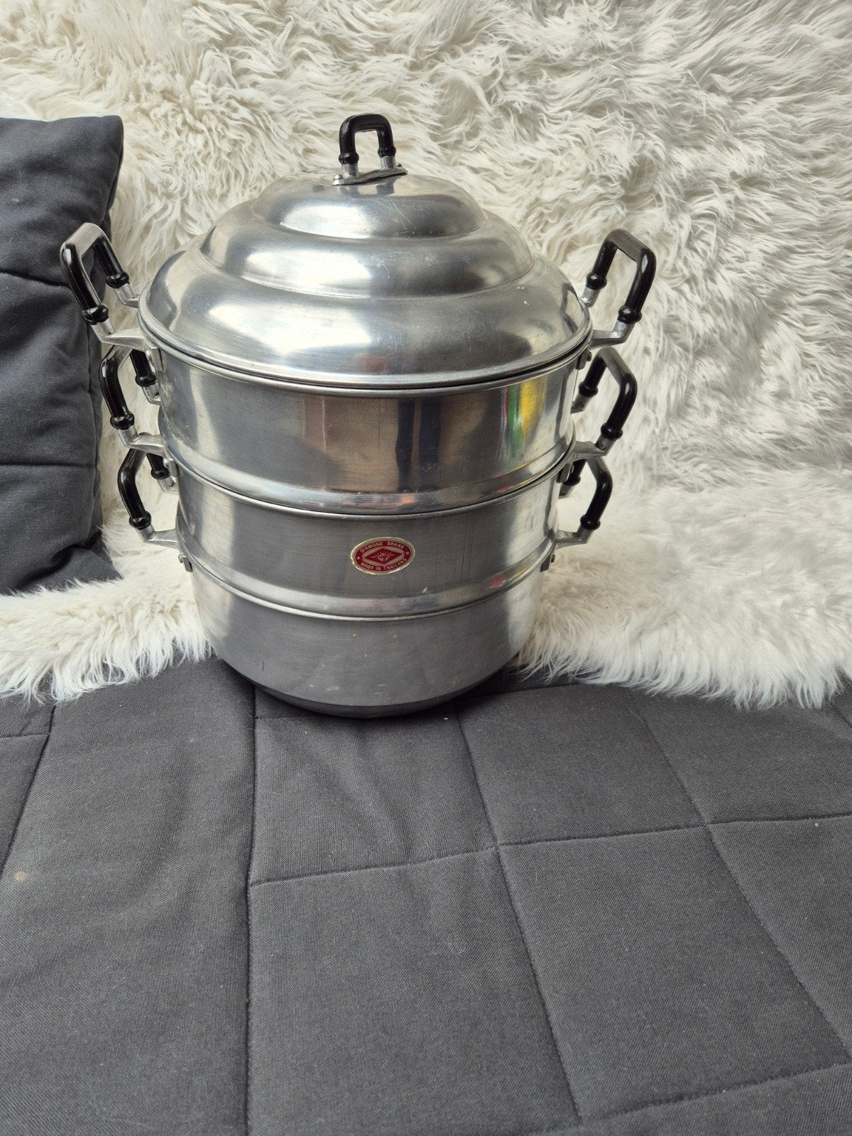 Aluminium Stoompan / Stoomkoker - 2 Lagen, Ophalen of Verzenden, Gebruikt