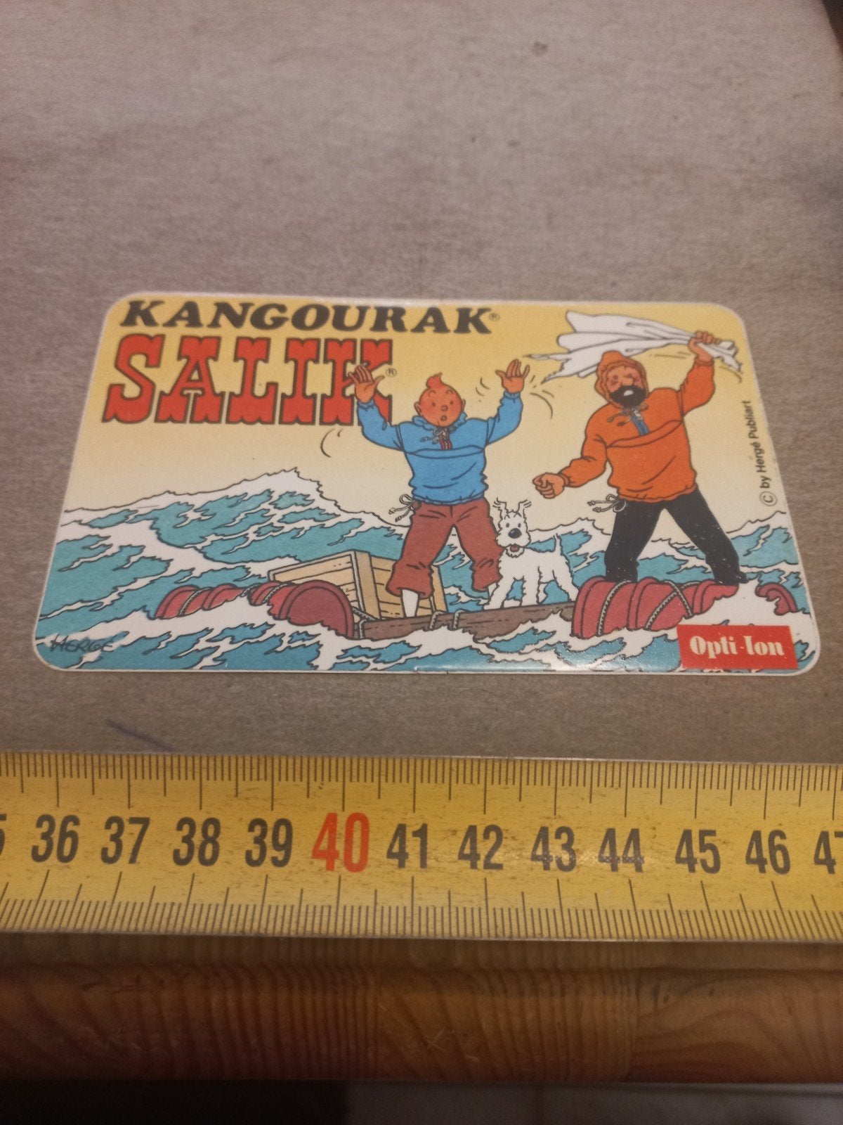 Vintage Kuifje Kangourak Salik sticker, Ophalen of Verzenden, Gebruikt