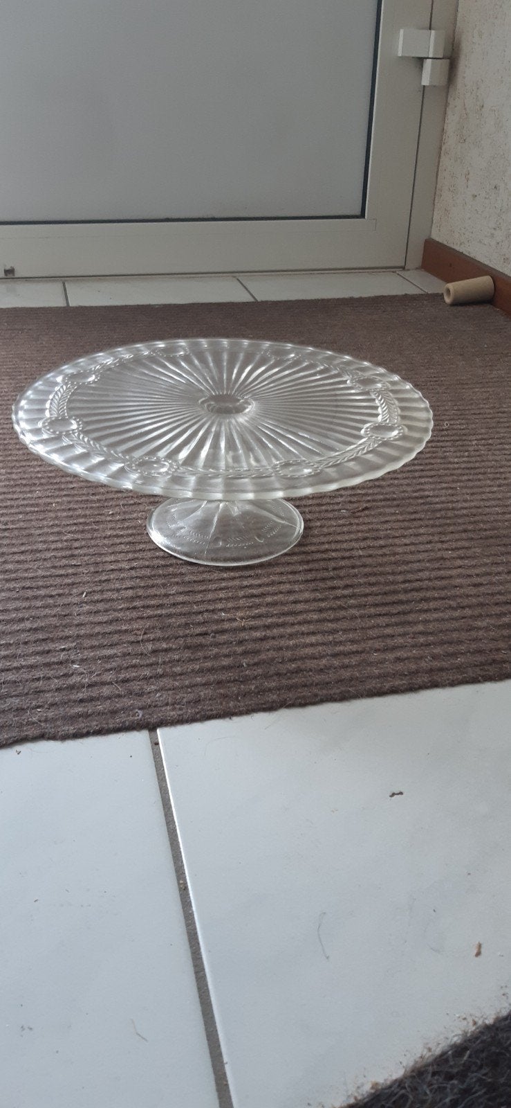 Stijlvolle autentieke ART DECO glazen schaal op voet/ glas, Antiek en Kunst, Ophalen
