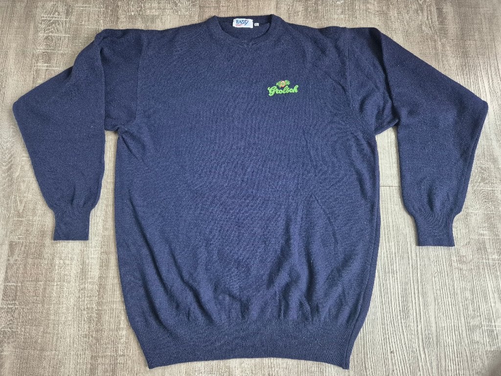 Te koop: zachte blauwe Grolsch trui maat XL, cadeau geven, Verzamelen, Ophalen of Verzenden, Nieuw, Kleding, Grolsch