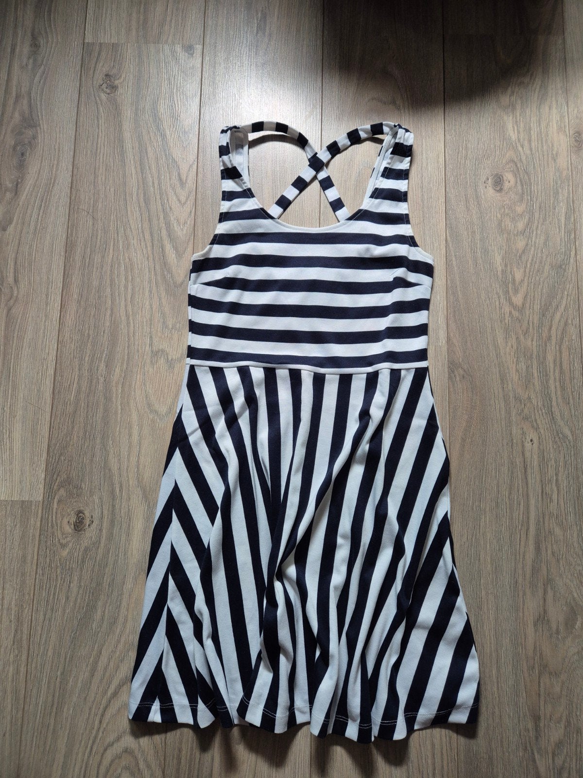 Leuke gestreepte zomerjurk strandjurkje maat S, Maat 38/40 (M), H&M, Blauw, Ophalen of Verzenden