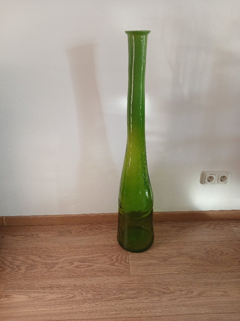GROENE VAAS  100 CM  van GLAS, Ophalen, 100 cm, Groen, Glas