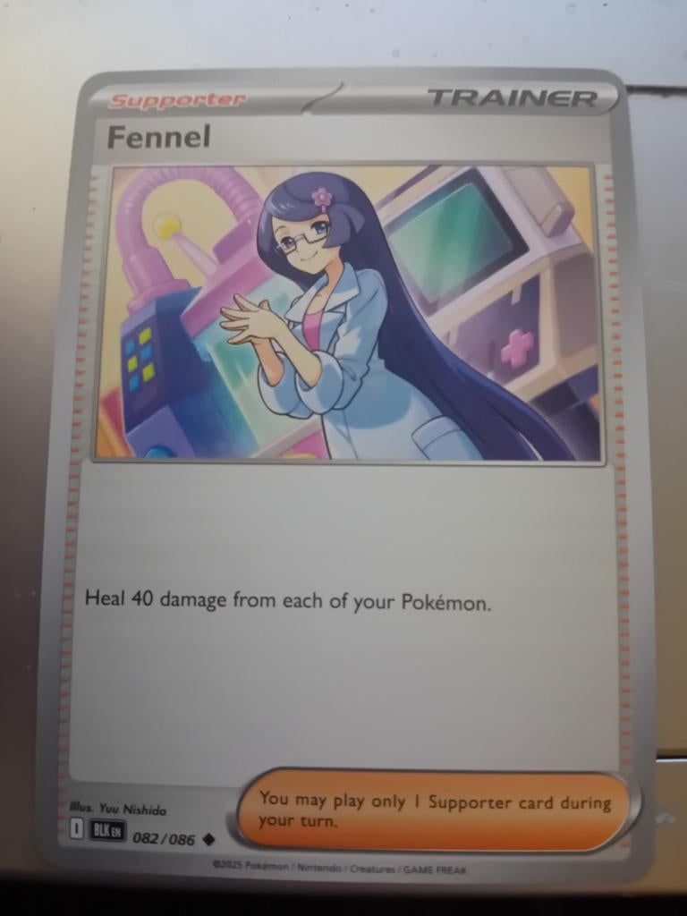Pokémon TCG: Fennel Supporter Trainer Kaart (082/086), Ophalen of Verzenden, Zo goed als nieuw, Losse kaart, Foil