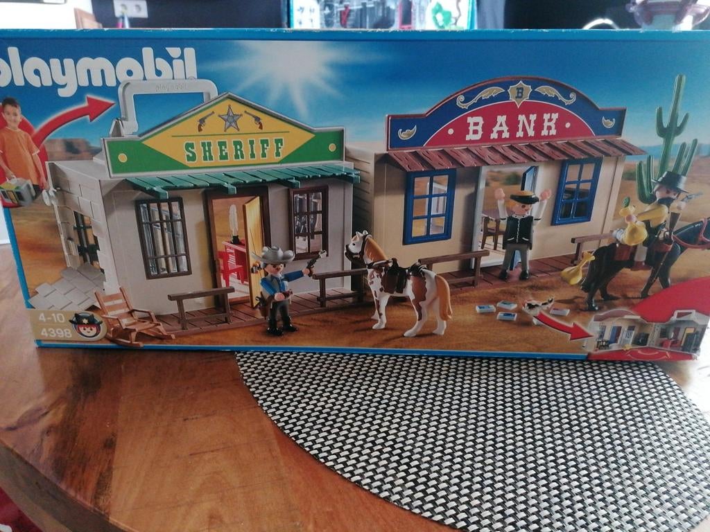 Playmobil Western Meeneemkoffer Set 4398 - Sheriff & Bank, Kinderen en Baby's, Speelgoed | Playmobil, Ophalen of Verzenden, Gebruikt