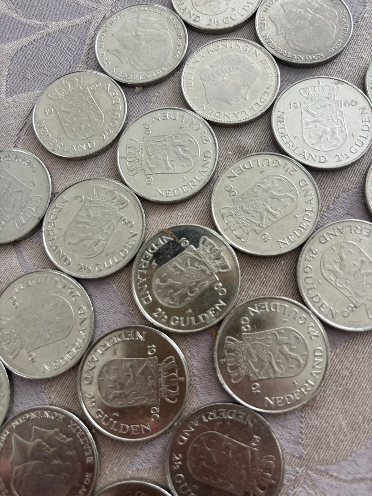 Diverse collectie Nederlandse guldens en 2½ guldens, Ophalen of Verzenden, Koningin Juliana, 1 gulden, Setje