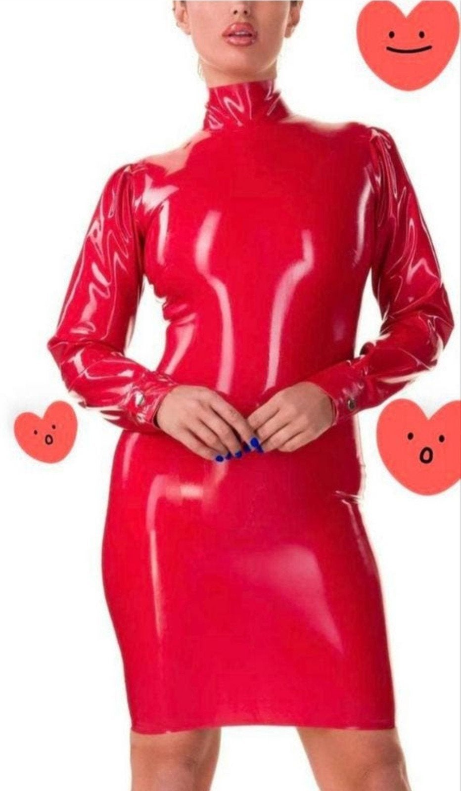 Mooie latex jurk, tm 6XL, Verzenden, Nieuw, Boven de knie