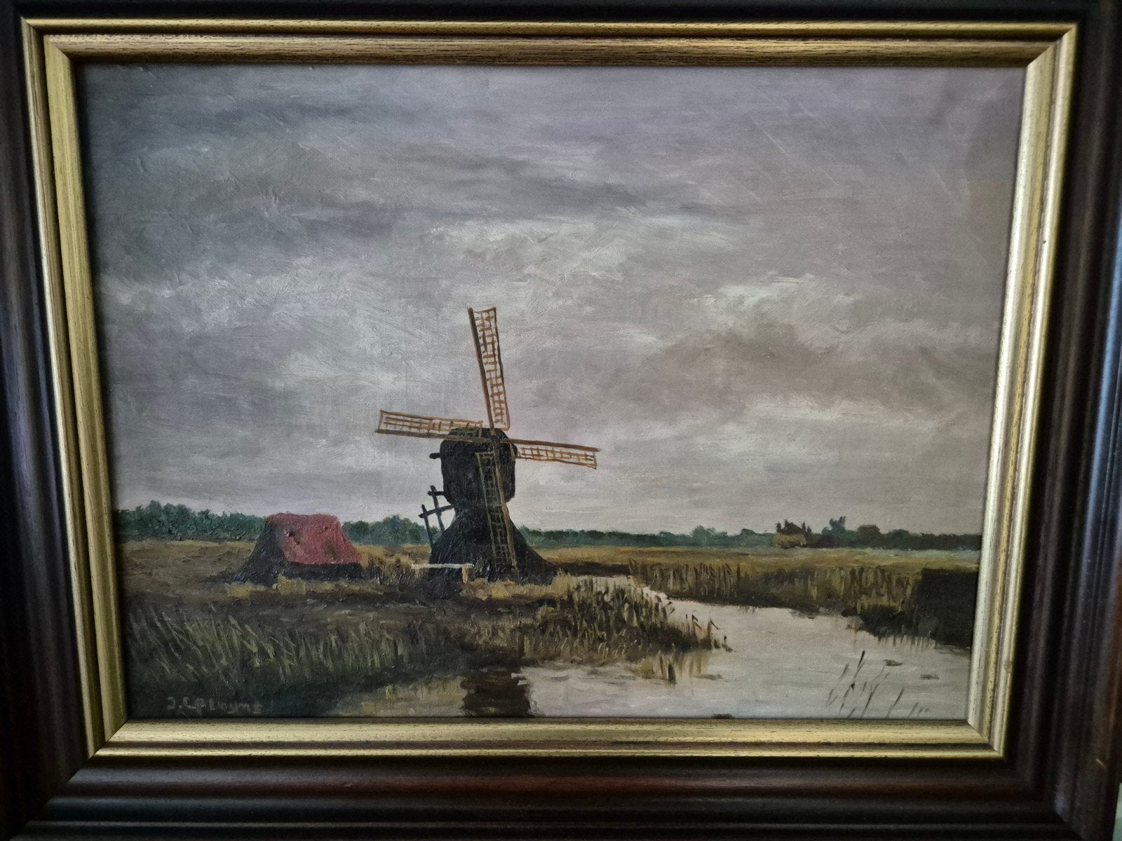 Te koop mooi schilderij met houten lijst., Ophalen of Verzenden