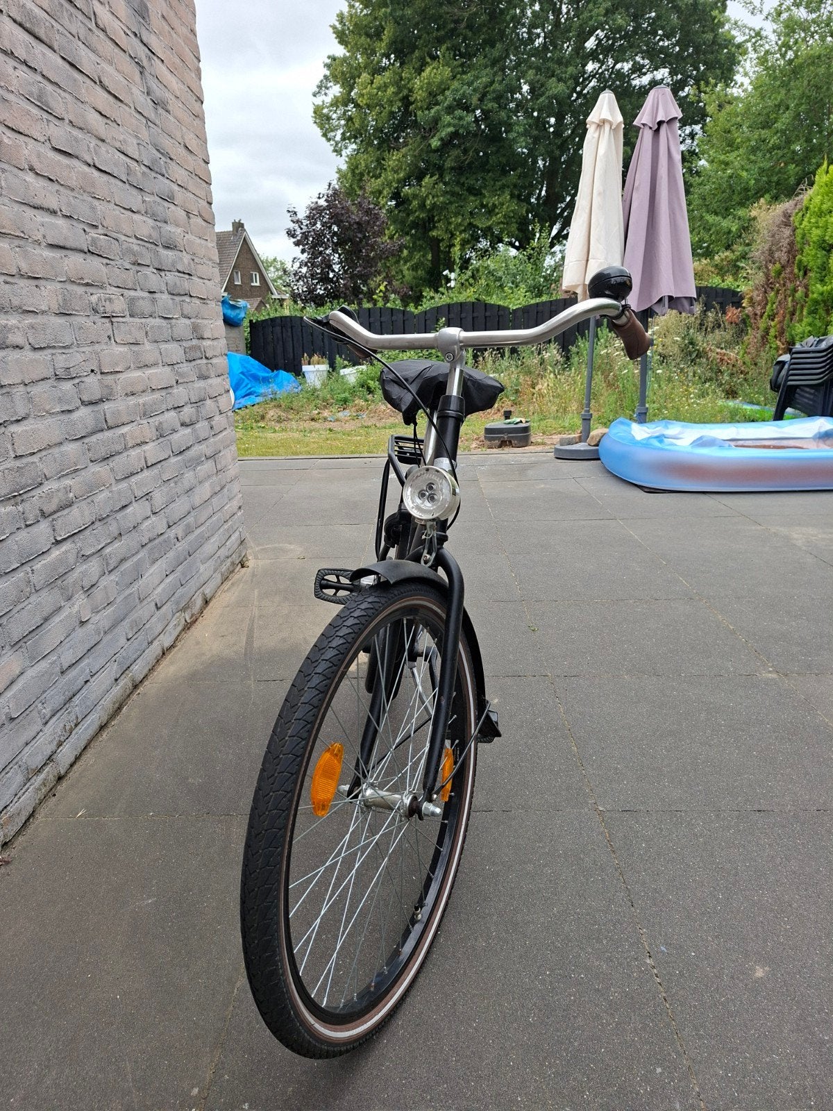 Stoere zwarte transportfiets, Gebruikt, Velgrem, 53 tot 57 cm, Ophalen
