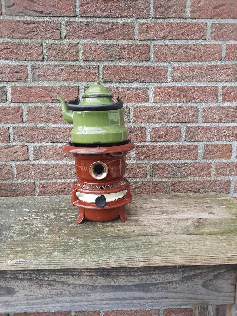 emaille petroleumstel Haller met koffiepot, Antiek en Kunst, Ophalen of Verzenden