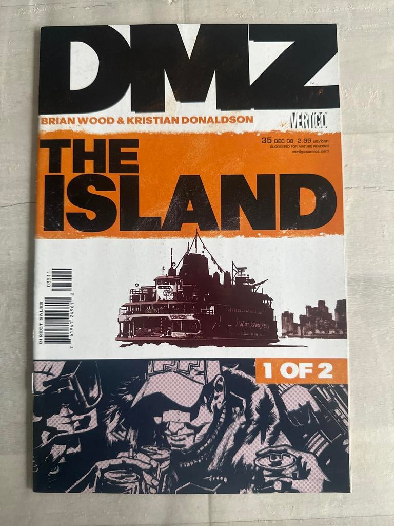 DMZ #35 :The Island 1 of 2 - Brian Wood & Kristian Donaldson, Eén comic, Ophalen of Verzenden, Zo goed als nieuw, Amerika