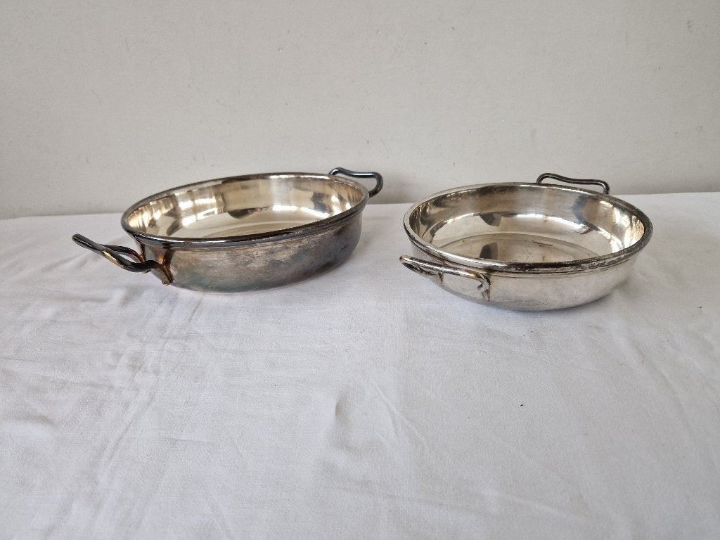 2 vintage verzilverde schaaltjes. Brabantia Plate 90, Overige materialen, Gebruikt, Ophalen of Verzenden, Schaal of Schalen