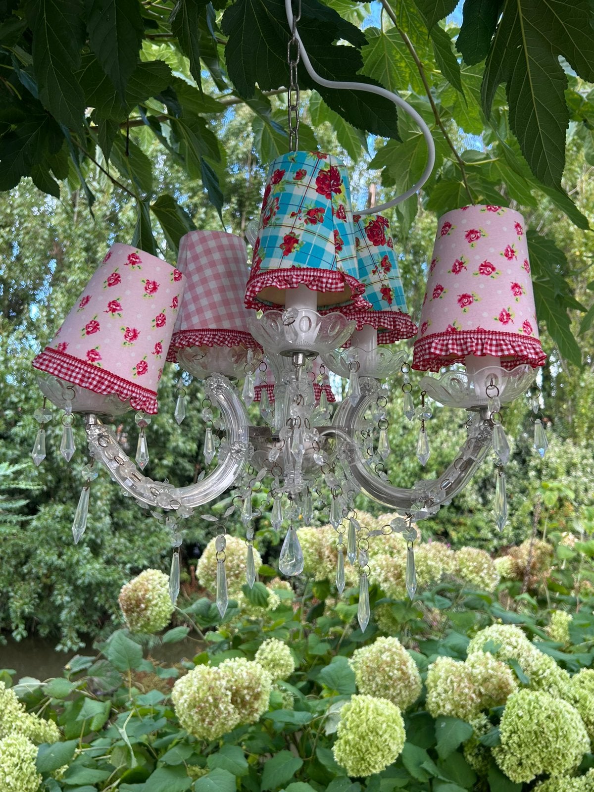 Lamp met zes kapjes., Gebruikt, E14 (klein), Ophalen of Verzenden, Nostalgisch