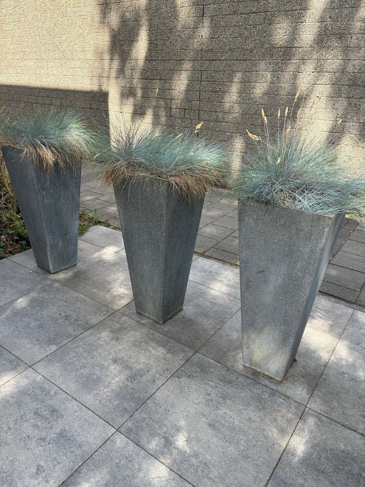 Set van 3 plantenbakken met siergras, Ophalen, Overige materialen, Gebruikt, Balkon