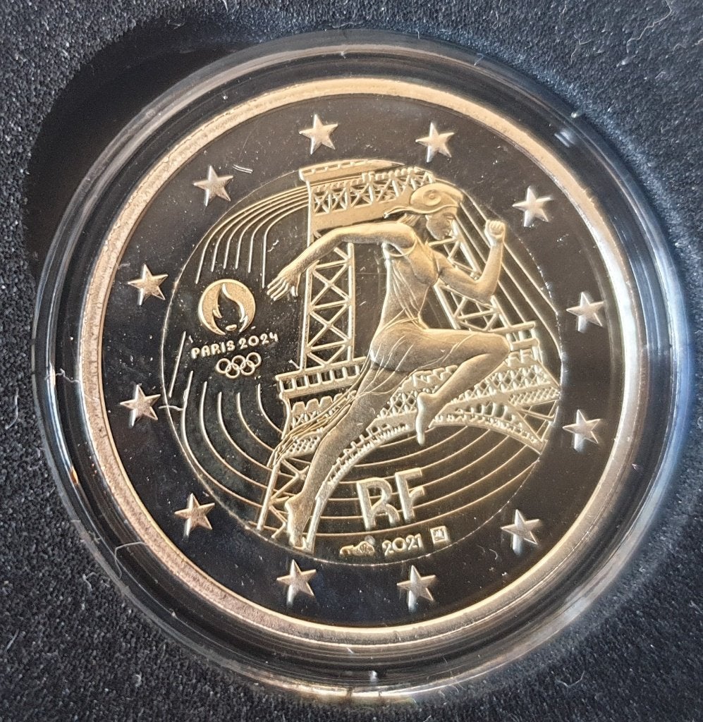 Frankrijk 2 euro 2021 proof Olympische Spelen Marianne, Verzenden, Frankrijk, 2 euro, Losse munt