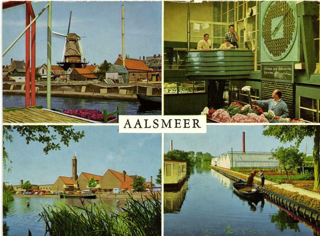 Aalsmeer - 4 afb oa. veiling kwekerij - ongelopen, Verzamelen, Ansichtkaarten | Nederland, Ophalen of Verzenden, Voor 1920, Ongelopen