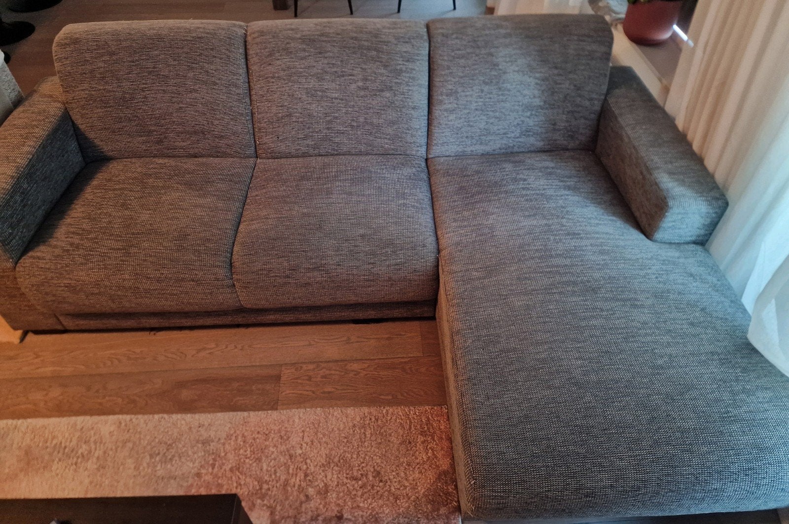 Hoekbank met chaise longue. (Gebruikt), Ophalen, Gebruikt, Hoekbank, Driepersoons