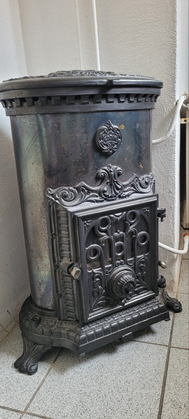 Antieke Godin Houtkachel - Klassieke Warmtebron, Huis en Inrichting, Kachels, Ophalen, Gebruikt, Houtkachel, Vrijstaand