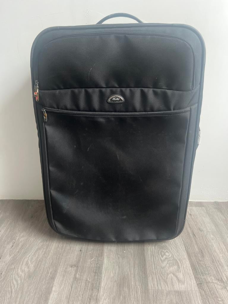Samsonite Zwarte Koffer met Wieltjes en Uitschuifbaar Handva, 30 cm of meer, Gebruikt, Zwart, Ophalen of Verzenden