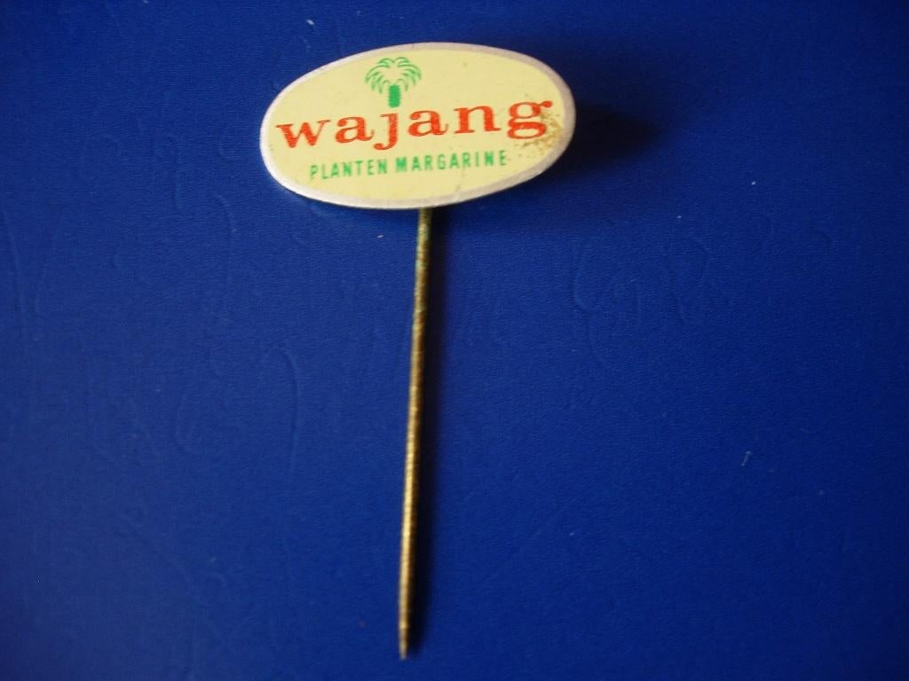 Speldje van WAJANG plantenmargarine, Verzamelen, Speldjes, Pins en Buttons, Verzenden, Zo goed als nieuw, Merk, Speldje of Pin