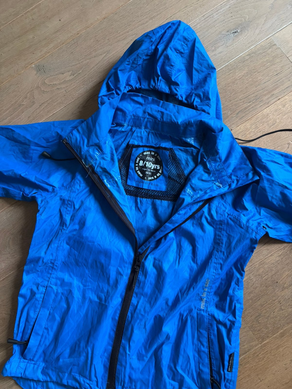 Mac in a sac regenjas 8-10, Ophalen of Verzenden, Zo goed als nieuw, Jongen of Meisje, Jas