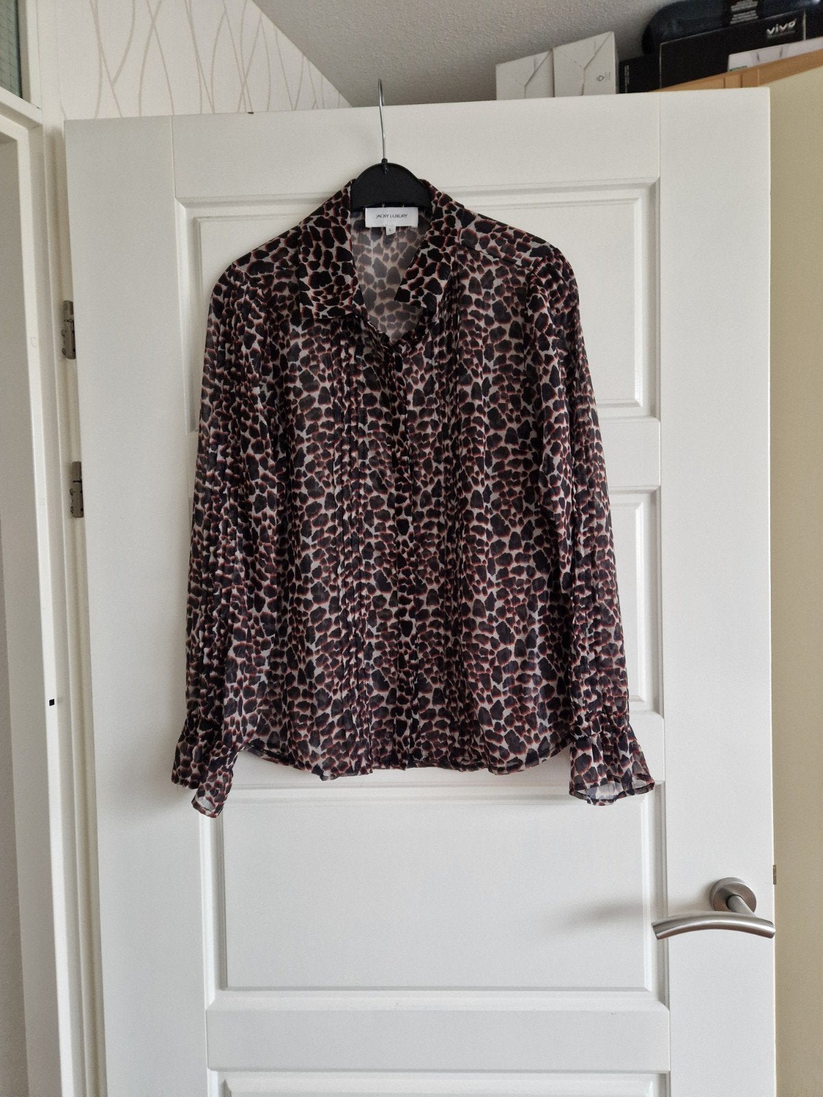 Te koop rood/bruine dames blouse, merk Jacky Luxury, maat L., Maat 42/44 (L), Ophalen of Verzenden, Rood, Jacky Luxury