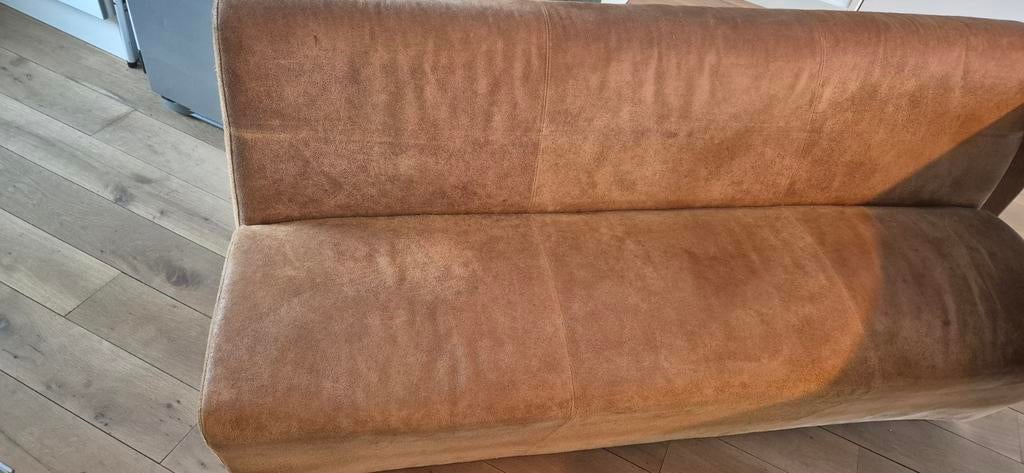 Comfortabel Cognac Leren Goossens Eetkamerbank (180 cm), Modern, Comfortabel, Gebruikt, 150 tot 200 cm, Driepersoons