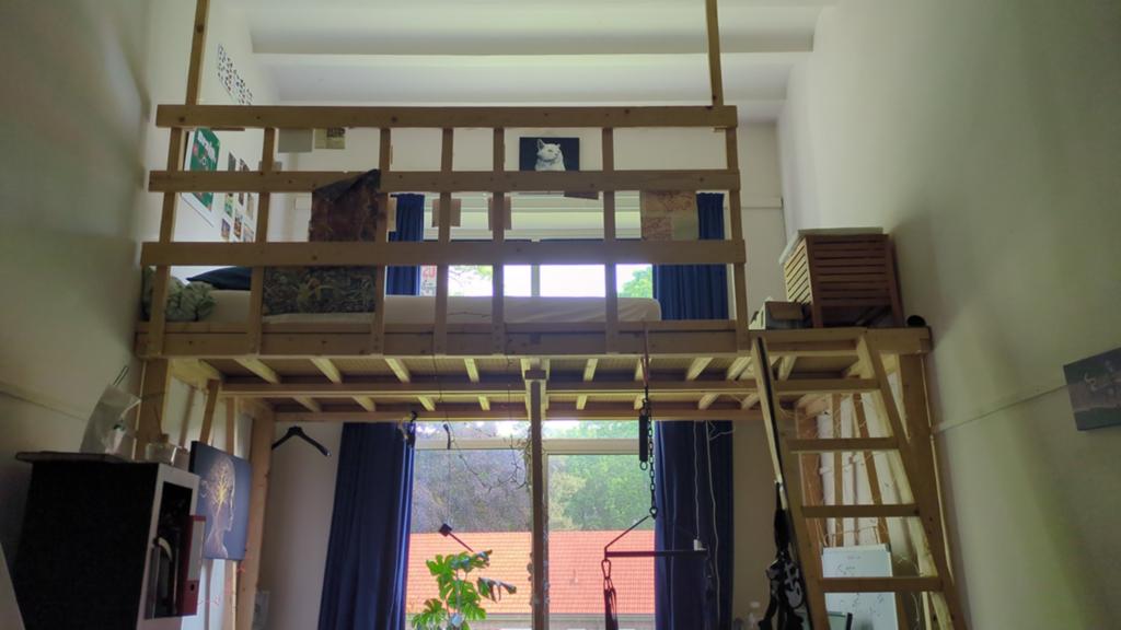 Wooden vide/loft bed mezzanine, Ophalen, Gebruikt, Hout