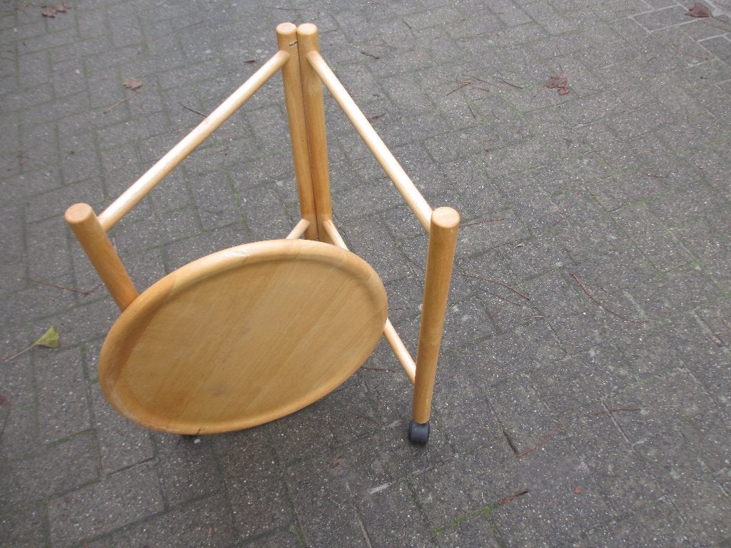 Scandinavische Ronde Trolley jaren 80/90 Jens Quistgaard, Geel, Hout, Ophalen of Verzenden, 60 cm