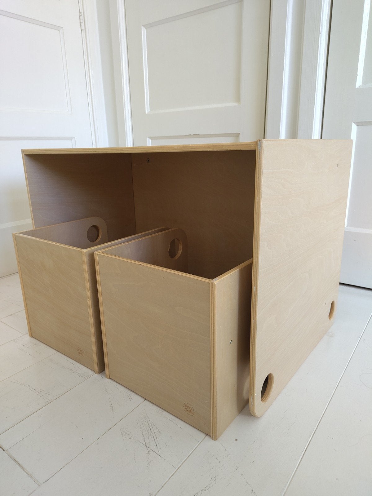 Montessori Tafel en Twee Stoelen "ELLIPSE" | NATUREL 3 in 1, Ophalen, Gebruikt, Tafel(s) en Stoel(en)