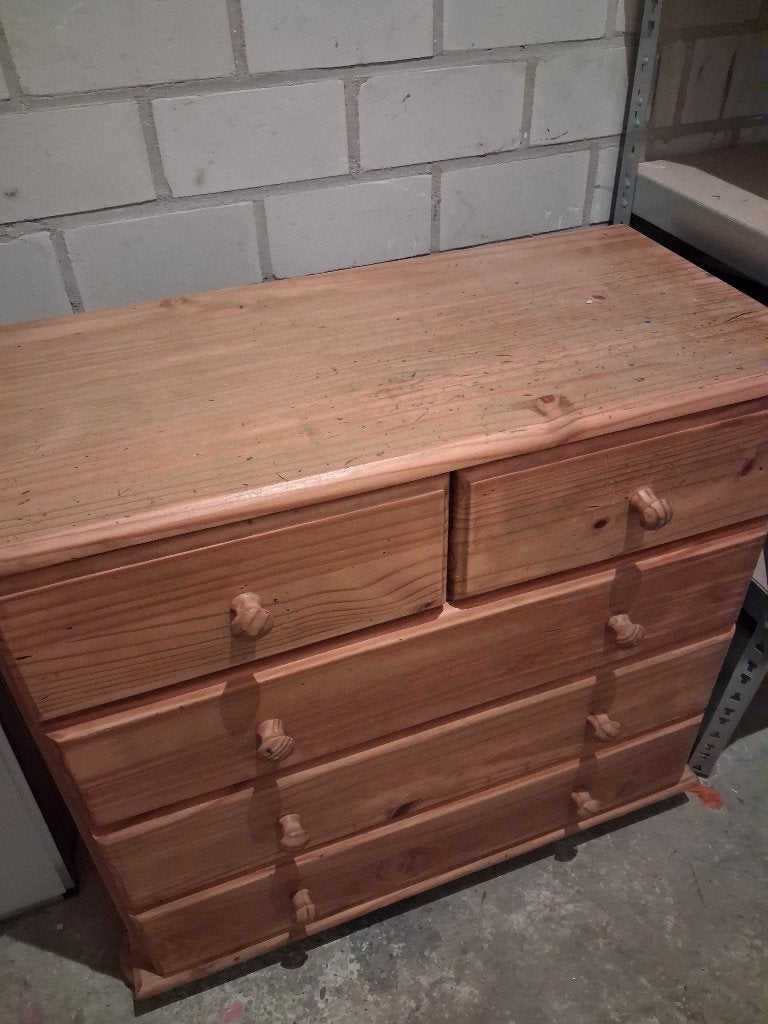 Massief grenen ladekast / commode, Huis en Inrichting, Ophalen, Gebruikt, 5 laden of meer, 50 tot 100 cm